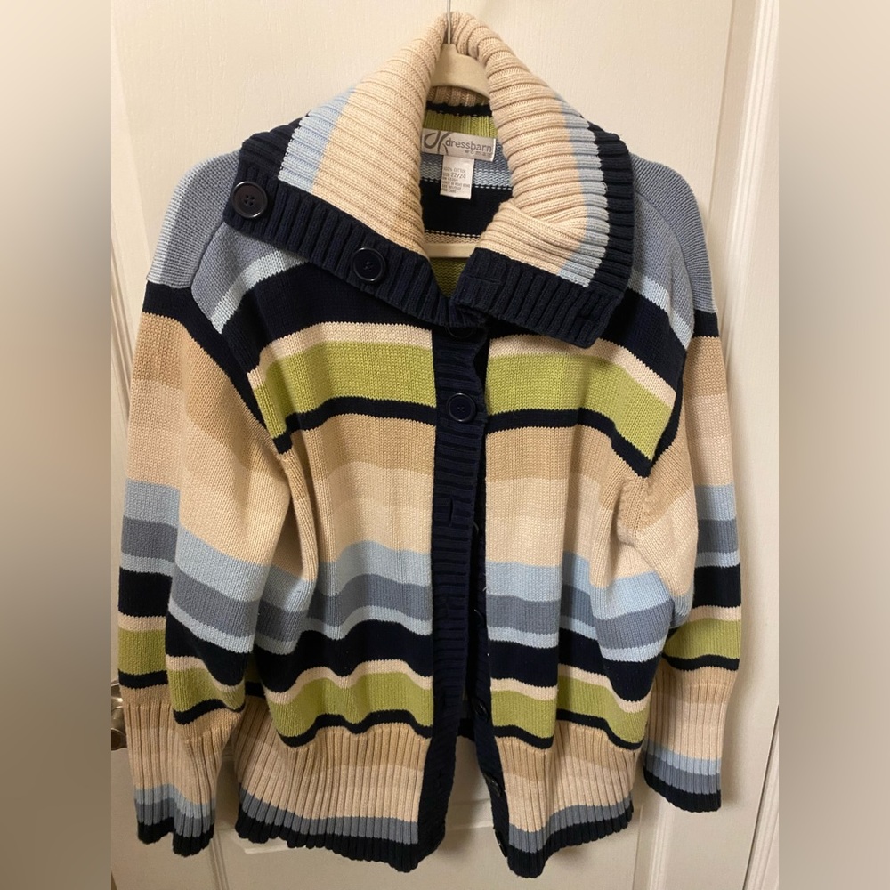 Dress Barn plus size multi colored cardigan sweater.  Size 22/24